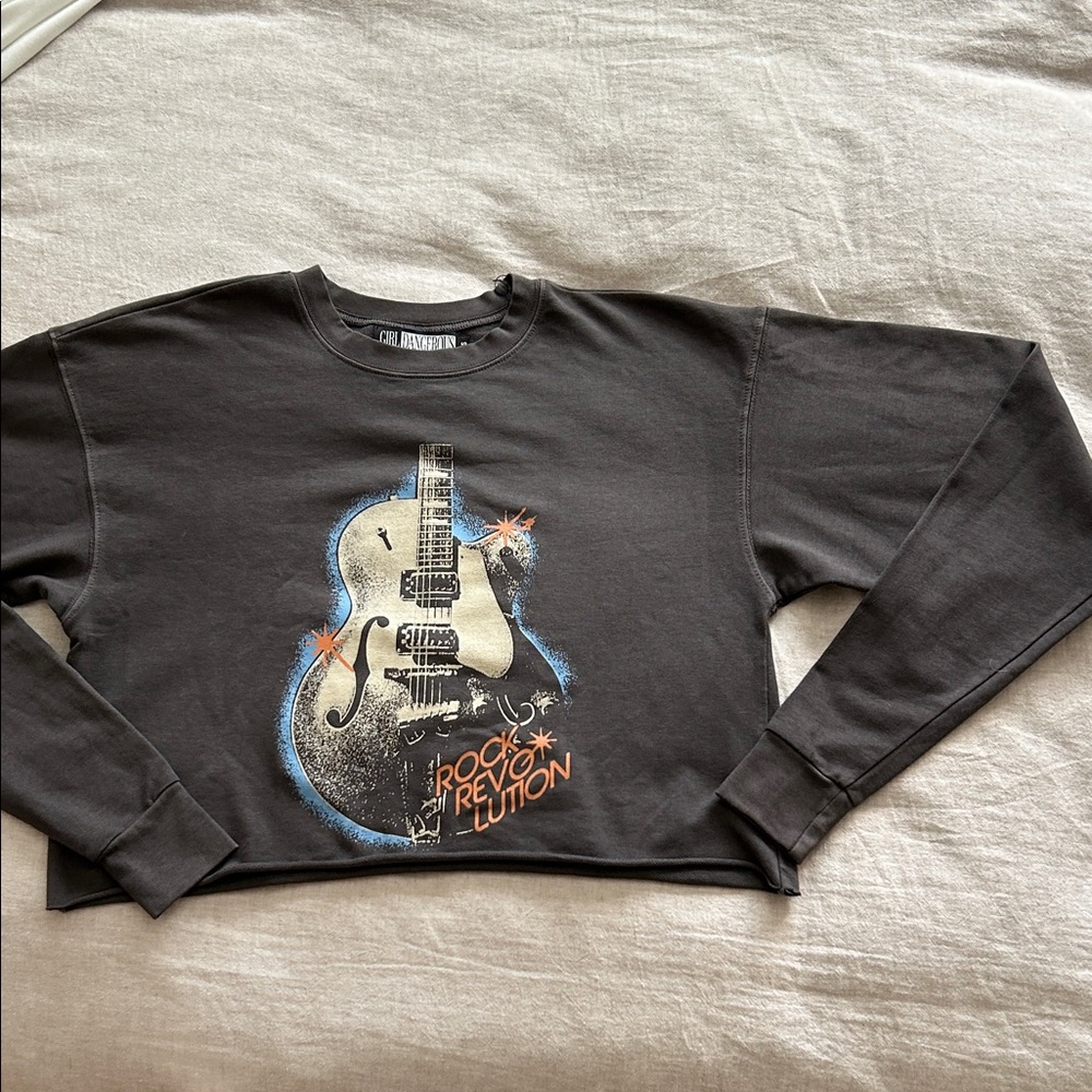 Rock Revolution Charcoal Cropped Sweatshirt